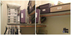 Closet Reorganization - Add labels to items out of reach.