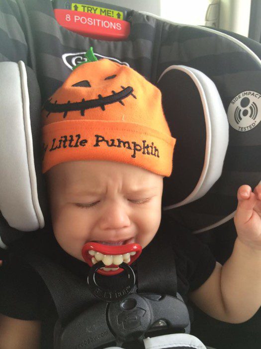 He can't talk yet. We're not really sure why he's crying. 