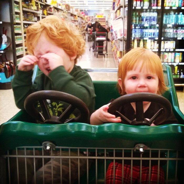 Oh the joys of shopping with tiny humans. 