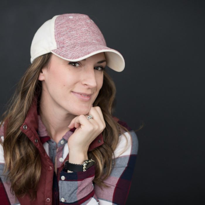 Austin Moms - Stephanie Howard wearing a baseball cap with matching flannel
